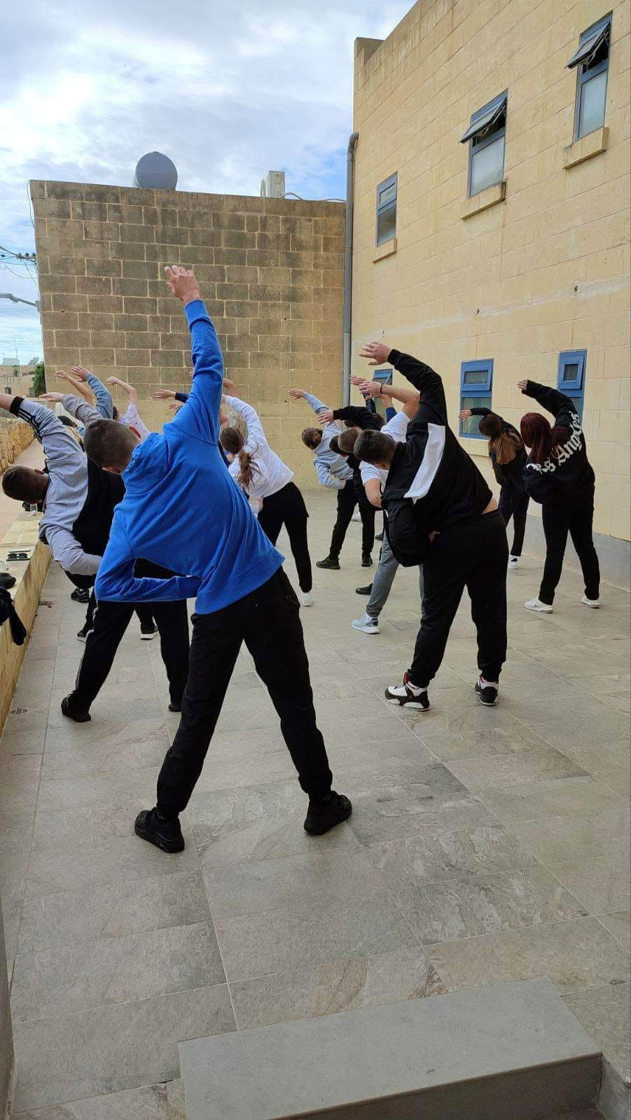 Outdoor youth activities — movement, wellbeing and group energy under the Gozo sky.